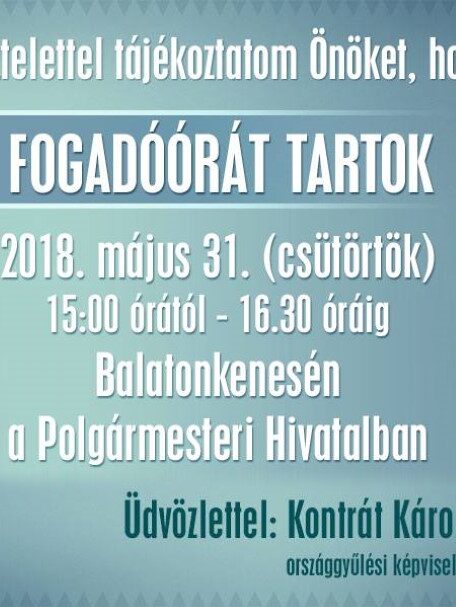 kontrát fogadóóra május