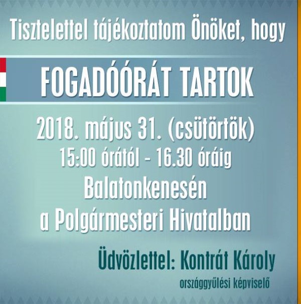 kontrát fogadóóra május