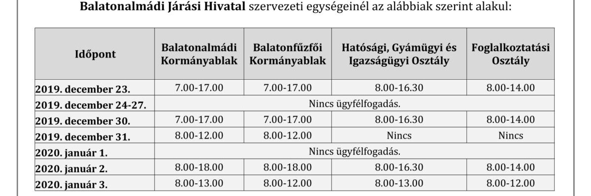 tájékoztató 2019. év végi ügyfélfogadási rendről-1