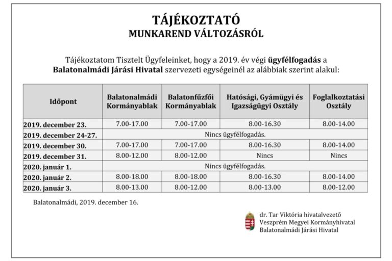 tájékoztató 2019. év végi ügyfélfogadási rendről-1