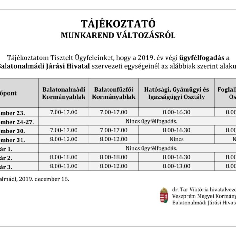 tájékoztató 2019. év végi ügyfélfogadási rendről-1