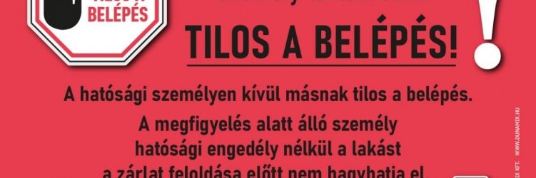 Rendőrségi tájékoztatás a házi karantén szabályairól