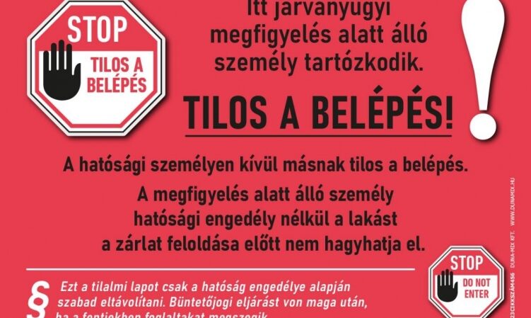 Rendőrségi tájékoztatás a házi karantén szabályairól