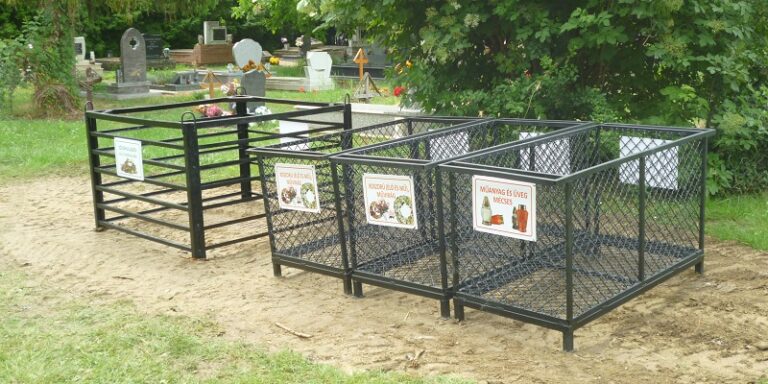 Új szelektív hulladékgyűjtők a katolikus temetőben