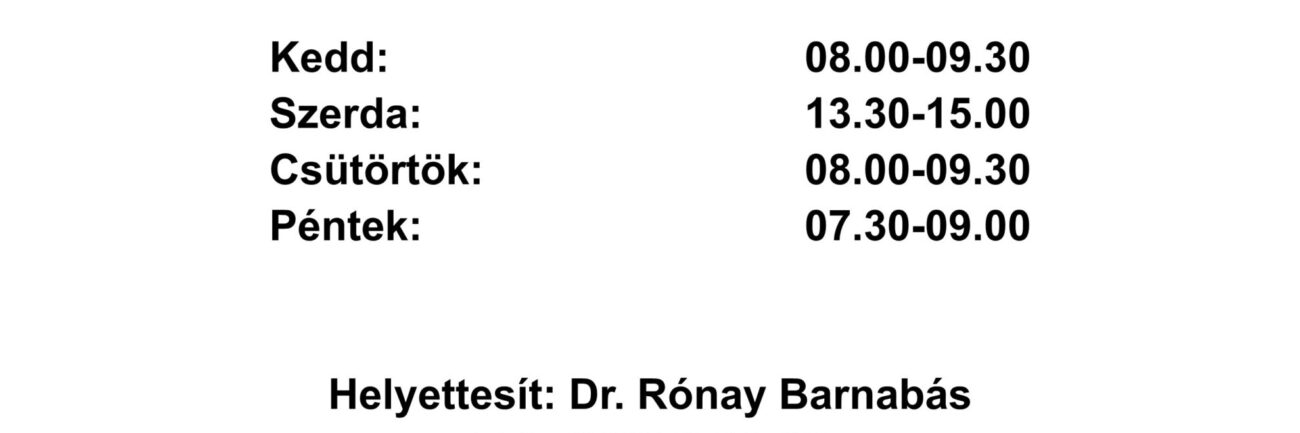 Helyettesítés- dr. Rónay