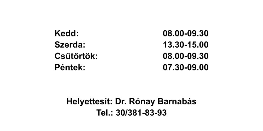 Helyettesítés- dr. Rónay