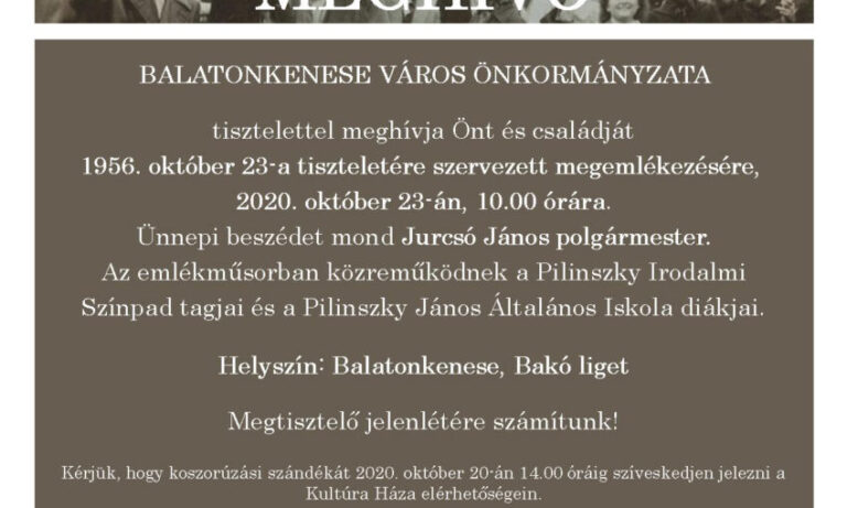 Városi Ünnepség 1956. október 23-a tiszteletére