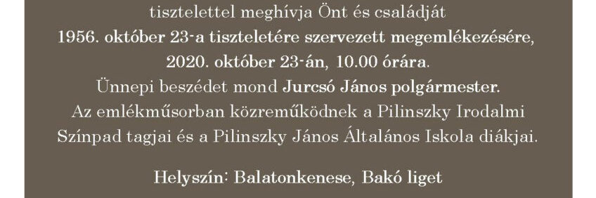 Városi Ünnepség 1956. október 23-a tiszteletére