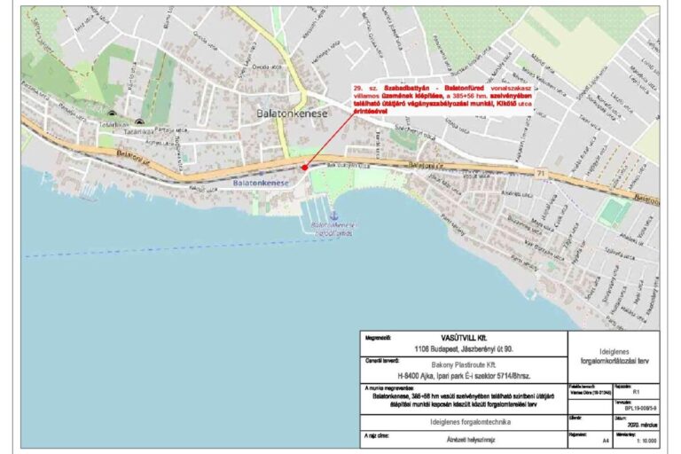 Tájékoztató vasúti átjáró lezárásáról