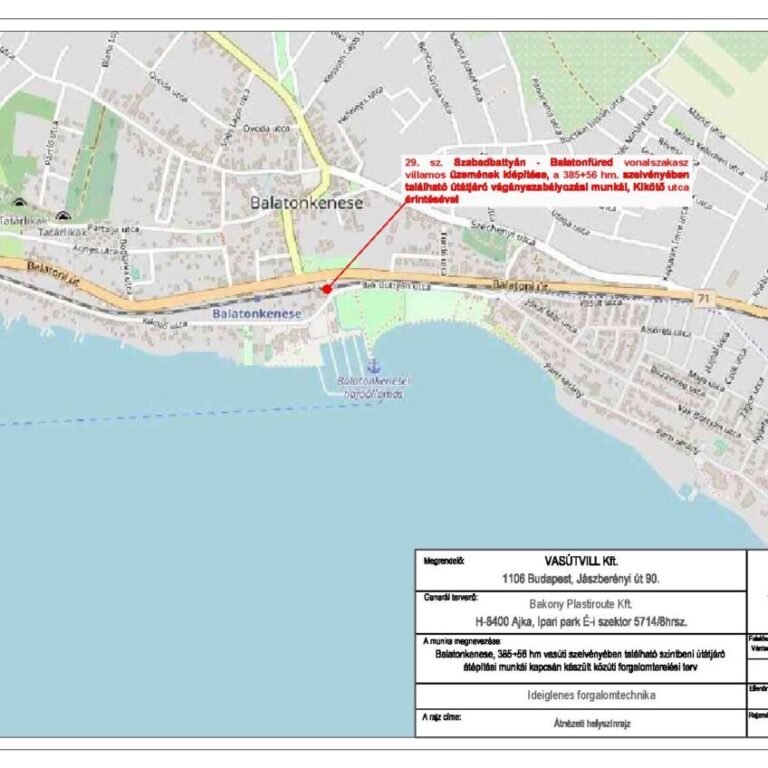 Tájékoztató vasúti átjáró lezárásáról