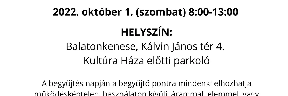 Ingyenes lakossági elektronikai hulladék gyűjtés