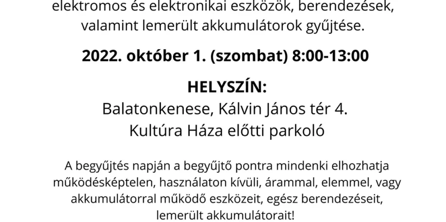 Ingyenes lakossági elektronikai hulladék gyűjtés