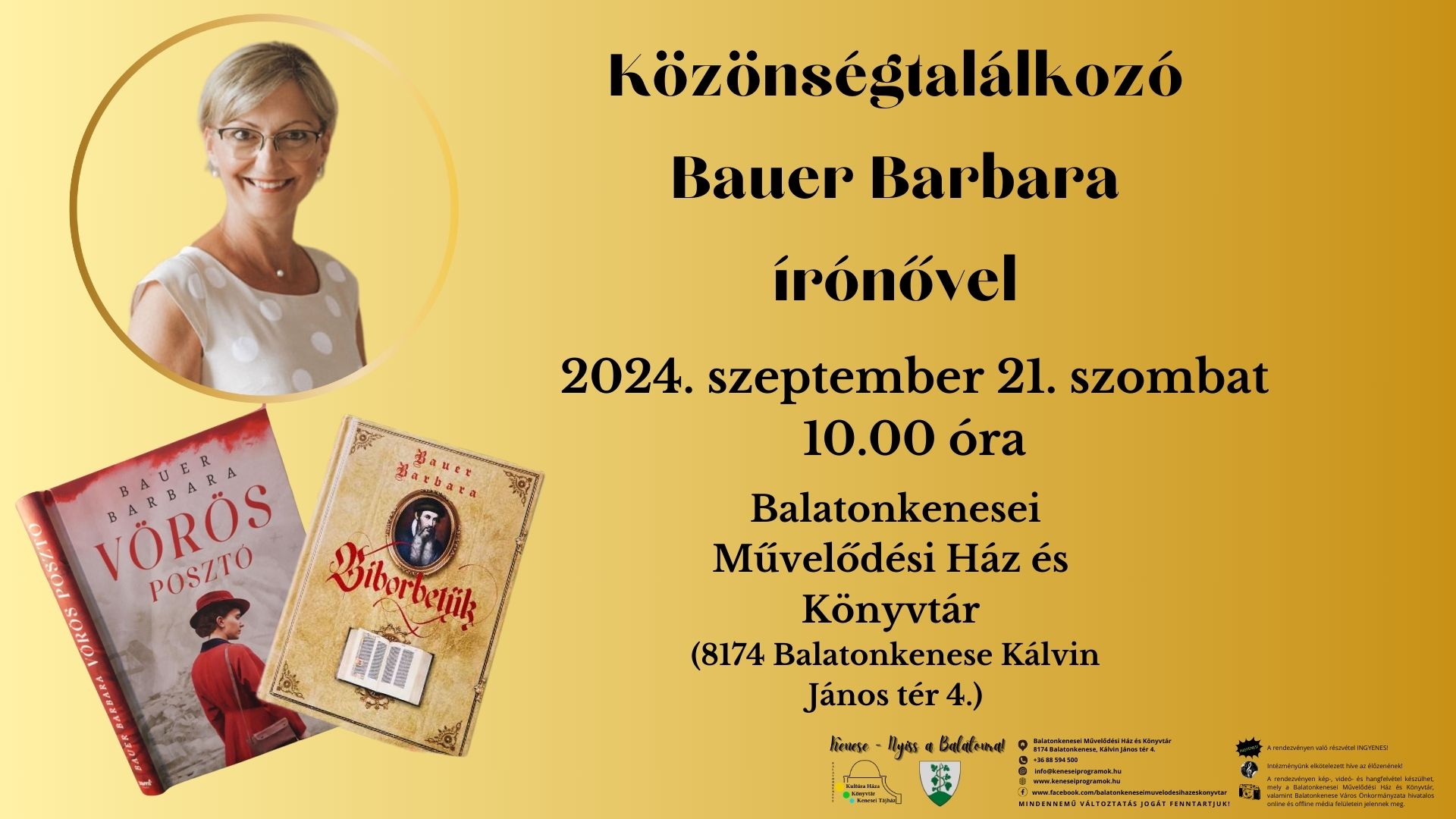 Bauer Barbara közönségtalálkozó