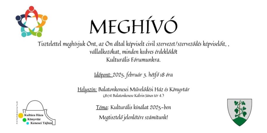 Meghívó – Kulturális Fórum