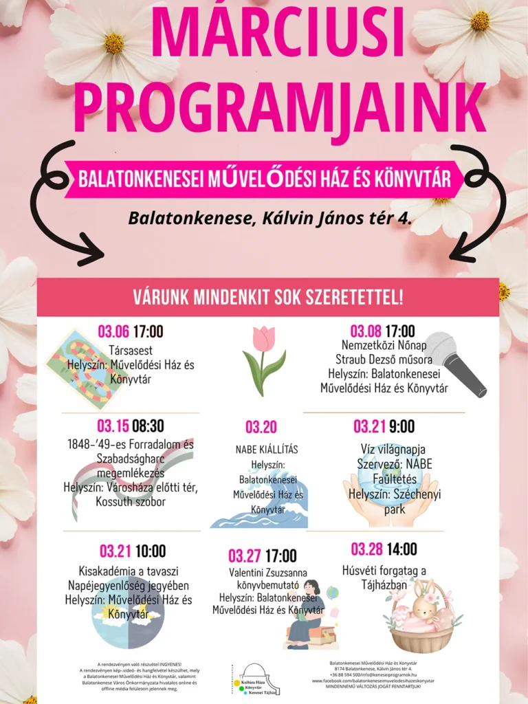 MÁRCIUSI PROGRAMOK PLAKÁT JÓ