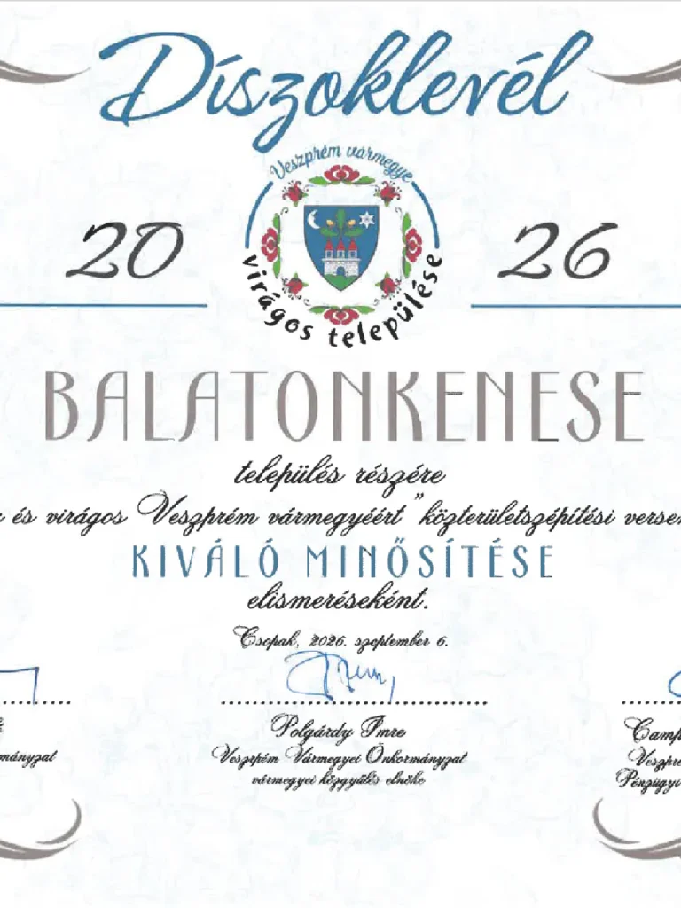 virágos evszprém megyéért_díszoklevél