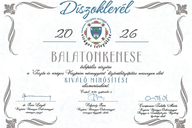 virágos evszprém megyéért_díszoklevél