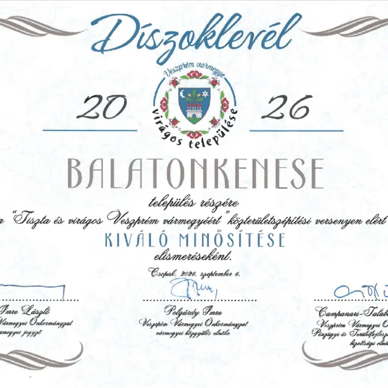 virágos evszprém megyéért_díszoklevél