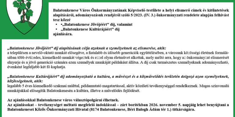 díjazottak ajánlása